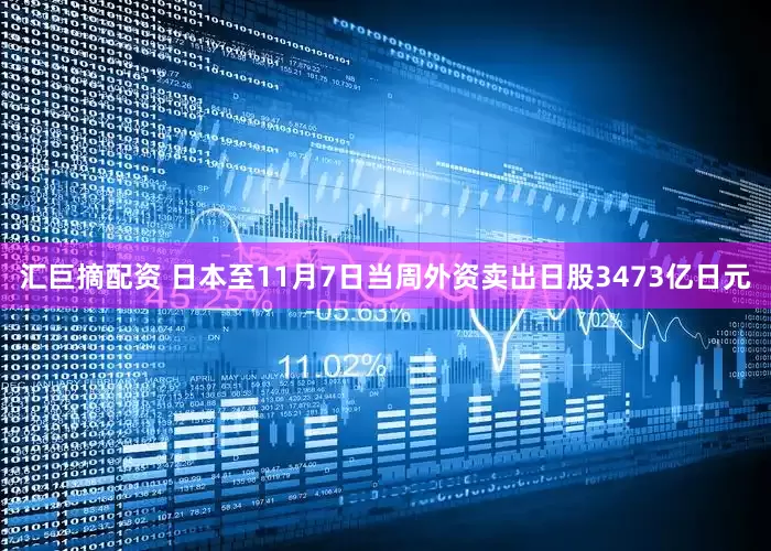 汇巨摘配资 日本至11月7日当周外资卖出日股3473亿日元