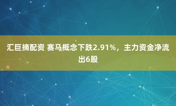 汇巨摘配资 赛马概念下跌2.91%，主力资金净流出6股